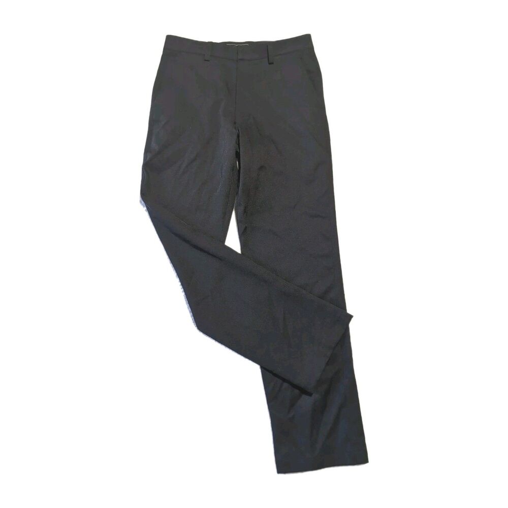 Oobe Men’s 30x32 Solid Black Flat Front Casual Straight Dress Pants (OB3022)